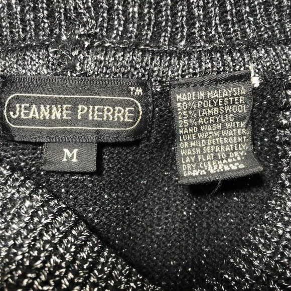 Jeanne Pierre Wool Sweater Lambswool Jumper Women Size M Cowl Mock Metallic Y2K - Picture 12 of 12